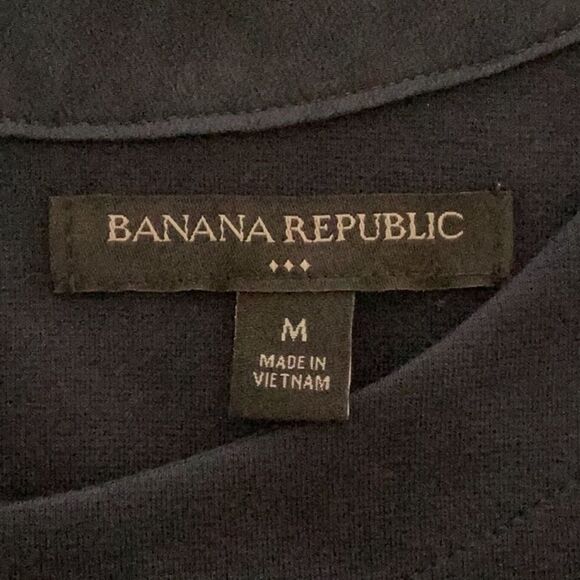 BANANA REPUBLIC NAVY BLUE TOP BLOUSE MEDIUM - Picture 7 of 8